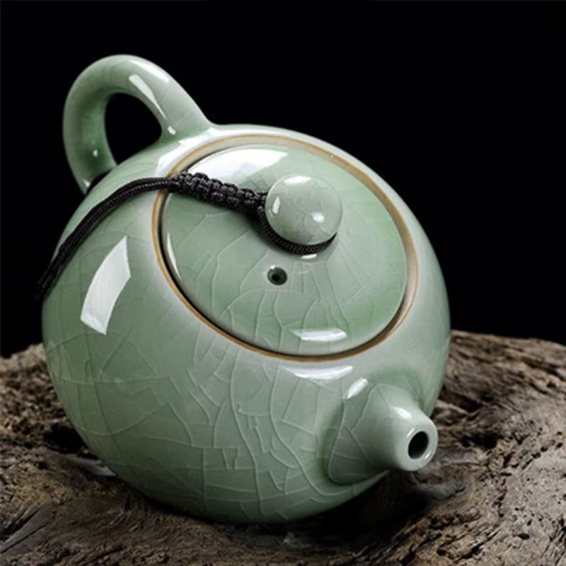 Elegant 2021 Chinese Ru Kiln Xishi Teapot - Ice Cracked Ceramic Kungfu Tea Set for Office & Home