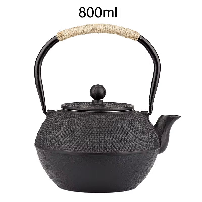 Elegant Japanese Cast Iron Tea Pot with Stainless Steel Infuser - Perfect for Oolong Tea & Hot Water (600/800/1200ML)