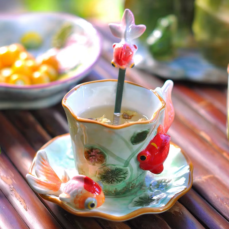 Elevate Your Tea Time with Our Elegant European Luxury Flower Ceramic Cup & Saucer Set! 🌸☕️ #AfternoonTea #LuxuryLiving