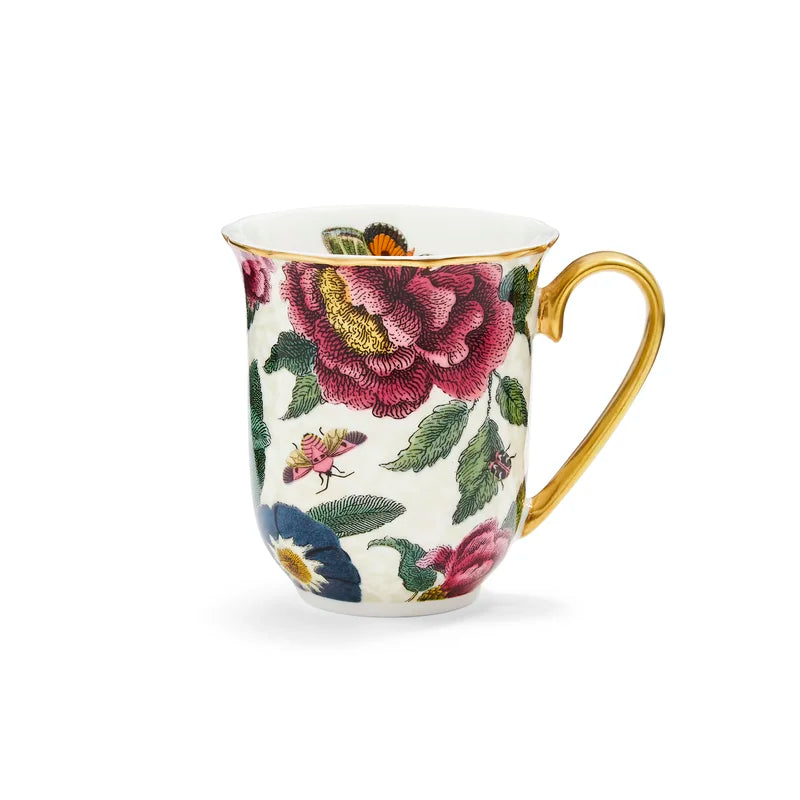 Creatures of Curiosity Cream Floral Mug