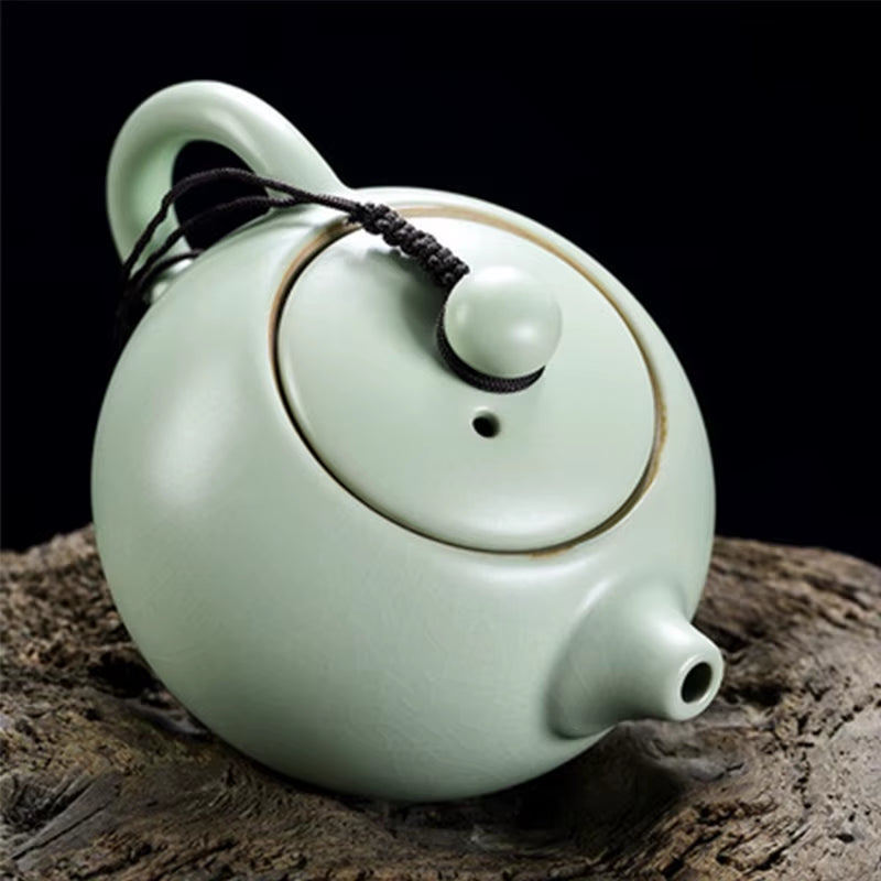 Elegant 2021 Chinese Ru Kiln Xishi Teapot - Ice Cracked Ceramic Kungfu Tea Set for Office & Home