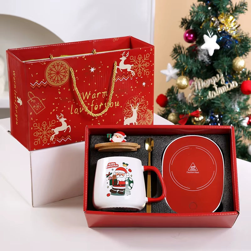 Perfect Valentine's Day Gift: 55℃ Thermostat Mug Set with Lid & Spoon - Ideal for Home or Office!