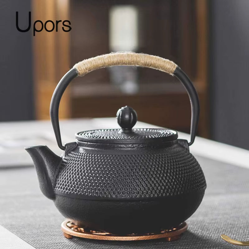 Elegant Japanese Cast Iron Tea Pot with Stainless Steel Infuser - Perfect for Oolong Tea & Hot Water (600/800/1200ML)