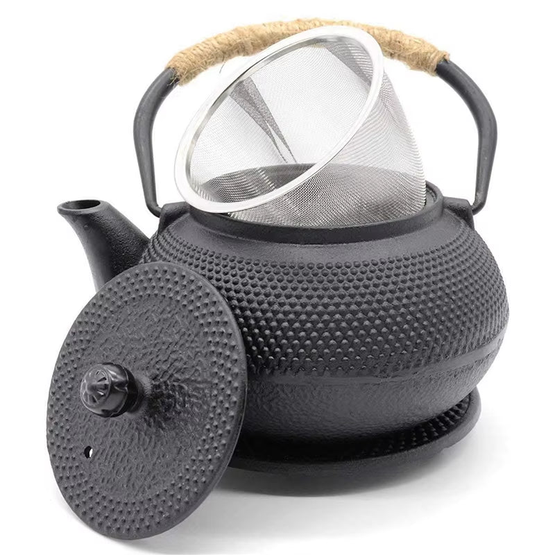 Elegant Japanese Cast Iron Tea Pot with Stainless Steel Infuser - Perfect for Oolong Tea & Hot Water (600/800/1200ML)